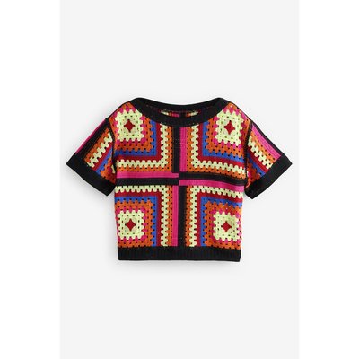 T-shirt ras du cou en crochet manches courtes NEXT