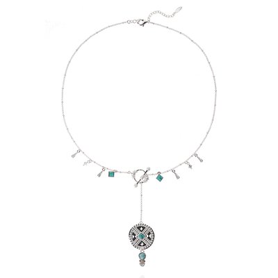 Collier chaîne avec breloques et pendentif central YESENIA HIPANEMA