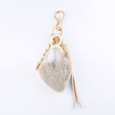 Bijoux de sac cœur beige BALABOOSTE