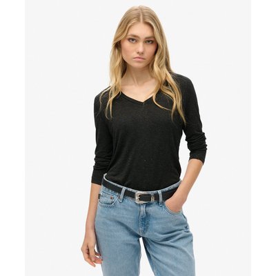 Haut en jersey à col V et manches longues SUPERDRY