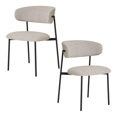 Chaise design dossier arrondi (lot de 2) MONTREUX PIER IMPORT