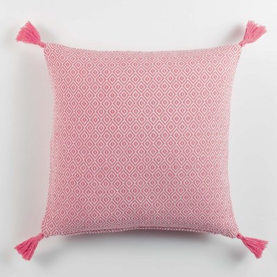 Housse de coussin Corail Merina Pompon DOUCEUR D'INTÉRIEUR
