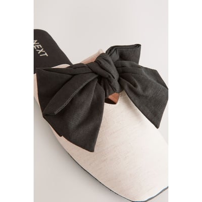 Chaussons mules en lin mélangé avec nœud NEXT