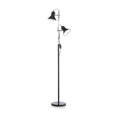 Lampadaire 2 diffuseurs métal noir et chrome Polly MILLUMINE