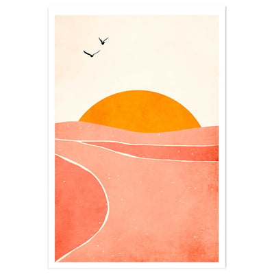 Affiche graphique ""danse avec le soleil"" HEXOA
