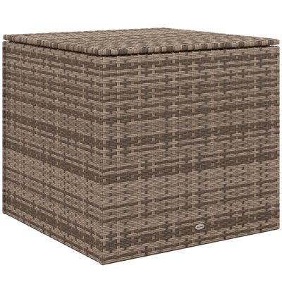 Coffre de jardin 75L x 75l x 70H cm vérin doublure intérieure résine taupe OUTSUNNY