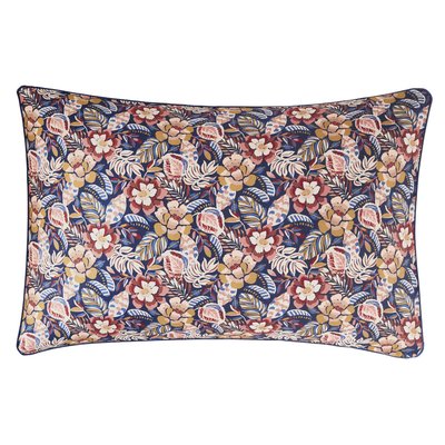 Taie d'oreiller imprimée en satin de coton, FOLK FLOWERS ESSIX