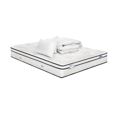 Matelas 180x200 Hybride, ferme H27 + couette + 2 oreillers - INEGALE SIMMONS