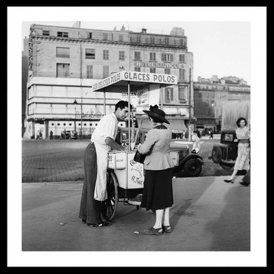 Affiche Marseille - Glaces Polos, Photo 1948 HEXOA
