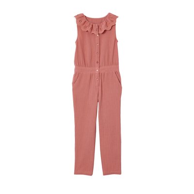 Combinaison longue cérémonie en gaze de coton col en broderie anglaise VERTBAUDET