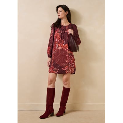 Robe manches longues col rond à imprimé LA FEE MARABOUTEE