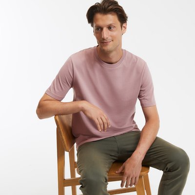 Organic Cotton T-Shirt with Crew Neck and Short Sleeves LA REDOUTE COLLECTIONS