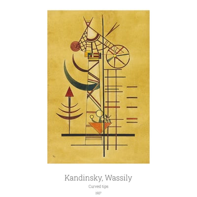 Tableau curved tips par wassily kandinsky HEXOA