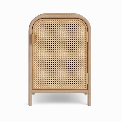 Table de chevet en rotin, 1 porte - ALATA RENDEZ-VOUS DÉCO