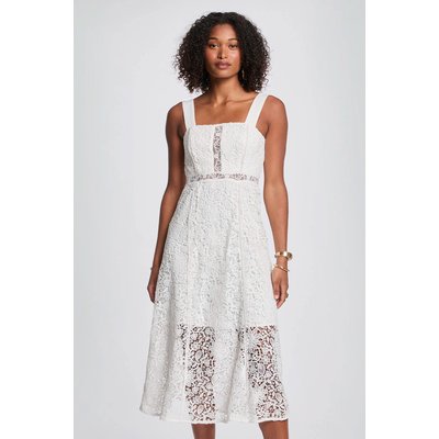 Robe midi trapèze dentelle MORGAN