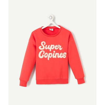 Sweat de gola redonda, em moletão TAPE A L'OEIL