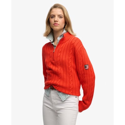 Pull à demi-zip en maille torsadée décontracté SUPERDRY