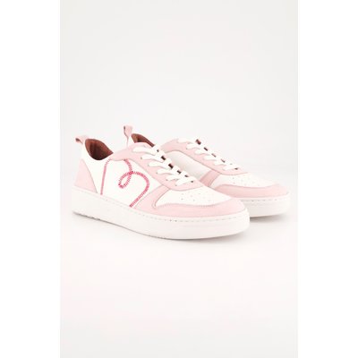 Sneakers en cuir, cœur brodé ULLA POPKEN
