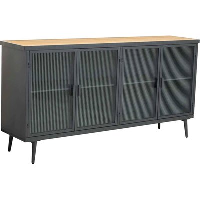Buffet industriel bois et métal  avec portes vitrées RECOLLECTION