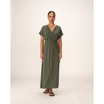 Robe longue fluide, ceinturée, POLLEN GRACE & MILA