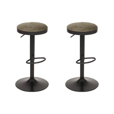 Lot de 2 tabourets de bar réglables et pivotants en tissu ILSA ATMOSPHERA