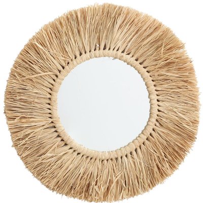 Miroir rond herbe séchée 50 cm JARDINDECO