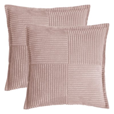 Housses de coussin velours cotelé SHARA PATCH-Lot de 2 MAGMA HEIMTEX