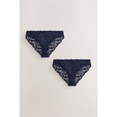 Culotte échancrée en dentelle, lot de 2 NEXT