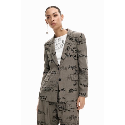 Blazer lettering carreaux DESIGUAL