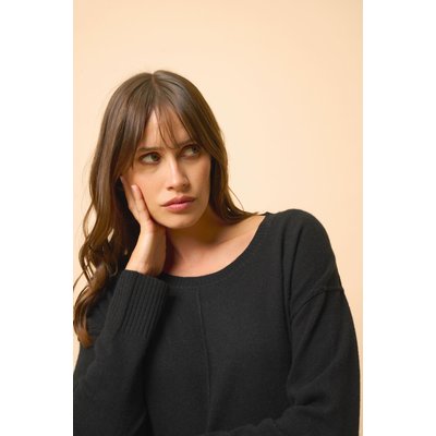 Pull Col Rond Noir Tess JUST CASHMERE