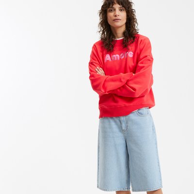 Sweat à message, col rond, manches longues LA REDOUTE COLLECTIONS