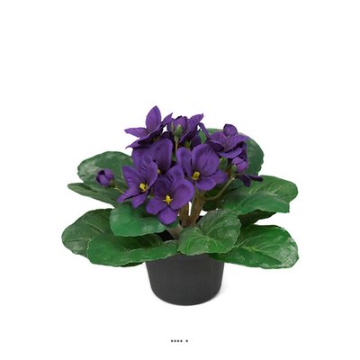 Saint Paulia artificiel en pot H 16 cm ARTIFICIELLES