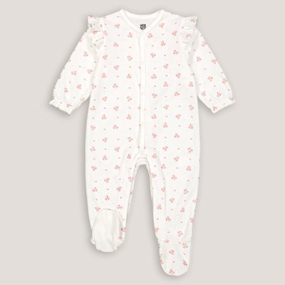 Pyjama 1 pièce à volants en velours, motif fleurs LA REDOUTE COLLECTIONS