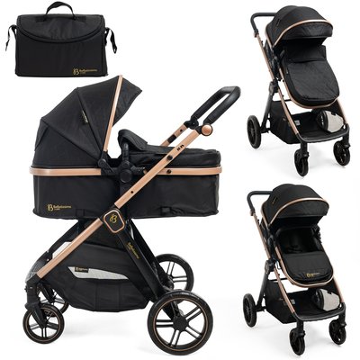 Bebelissimo - Poussette transformable - combinée - 2 en 1 - poids 0-22kg - IRIS- noir BEBELISSIMO J'AIME