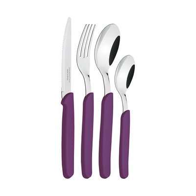 Faqueiro, conjunto de 24 peças roxo CARMEL, da Tramontina TRAMONTINA