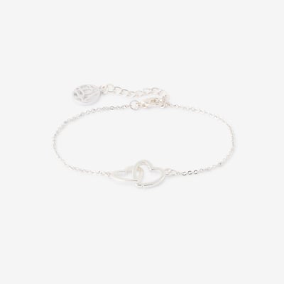 Bracelet chaîne fine cœurs entremêles argentés BALABOOSTE