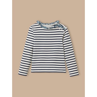 T-shirt marinière  tissu Liberty CYRILLUS