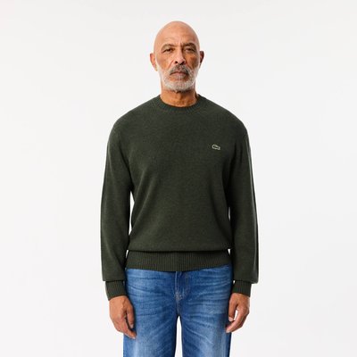 Pull en laine cardée col rond LACOSTE