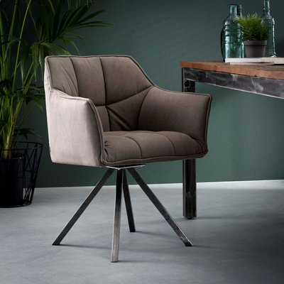 Fauteuil de table contemporain gris pied étoile métal LUCKNOW PIER IMPORT