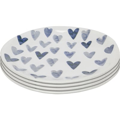 Lot de 4 assiettes plates, CUORI KARE DESIGN