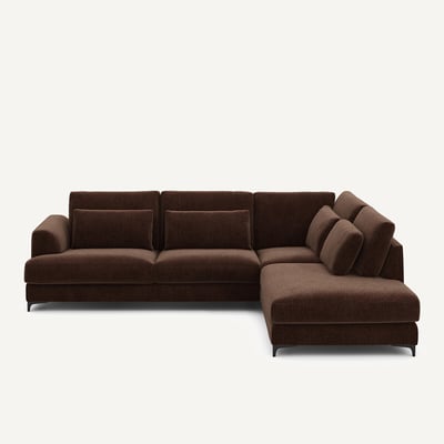 Canapé angle droit convertible, en velours chenille, Marsile AM.PM