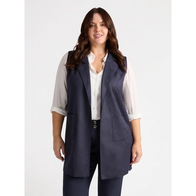 Gilet modèle blazer, avec col, revers, poches appliquées, fentes fermées par des boutons FIORELLA RUBINO