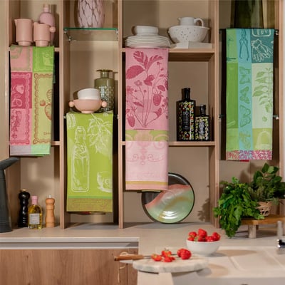 Torchon pur coton CHAMPAGNE DES FEES GARNIER THIEBAUT