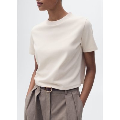 T-shirt en mélange de coton manches courtes MANGO