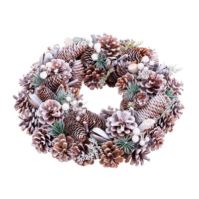 Couronne de l'Avent synthétique décoration Noël Pommes de pin - 35cm WADIGA