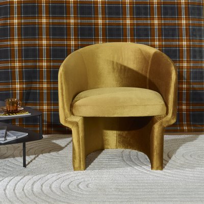 Fauteuil en velours brique ou jaune moutarde EIRIK ROBIN DES BOIS