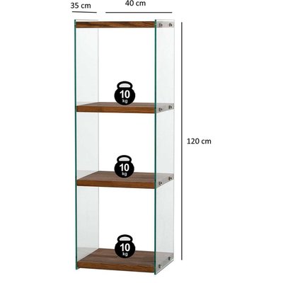 Etagère en verre et bois brut Aqua HANAH HOME