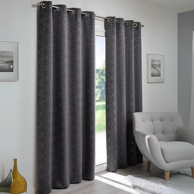 Rideau obscurcissant à motifs argentés HOME MAISON
