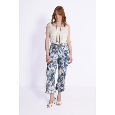 Pantalon 7/8 en coton imprimé JEAN-MARC PHILIPPE
