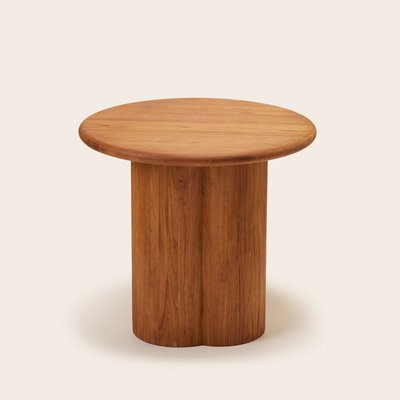 Table d'appoint Myria  en Plateau rond et pied totem Noir Ø50xH45 cm MADURA